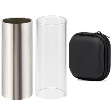 Guitar Slide Set - 2-Piece Acrylic & Stainless Steel Slide for Guitar & Bass, Medium Tone Bar, Smooth Sustain