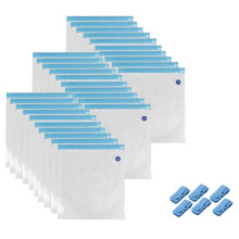 30pcs Printer Vacuum Bags with 6 Bag Clip 30x34 cm for 3D Printer Filament Reusable Vacuum Compression Storage Bags