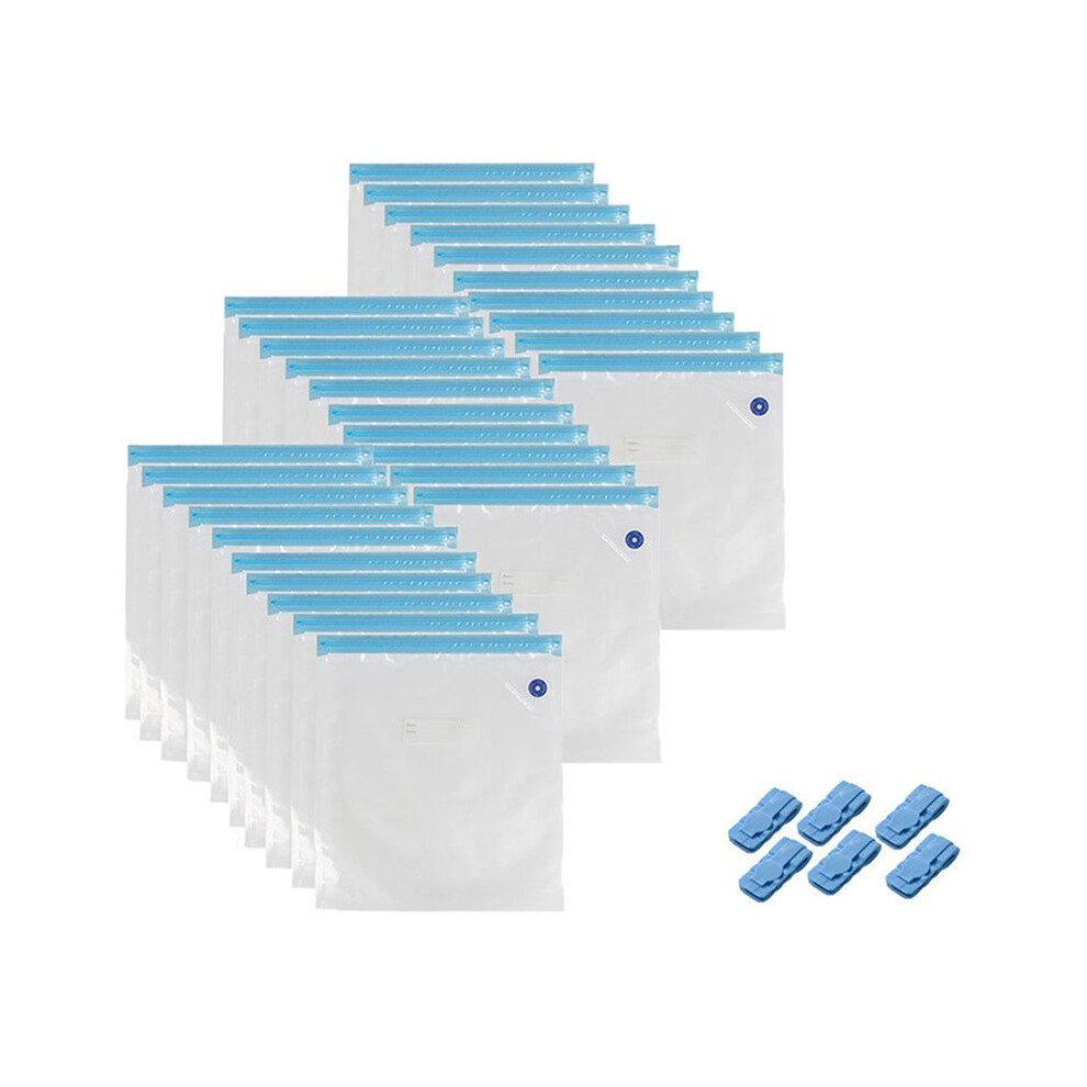 30Pcs Printer Vacuum Bags With 6 Bag Clip 30X34 Cm For 3D Printer Filament Reusable Vacuum Compression Storage Bags 4713741614974