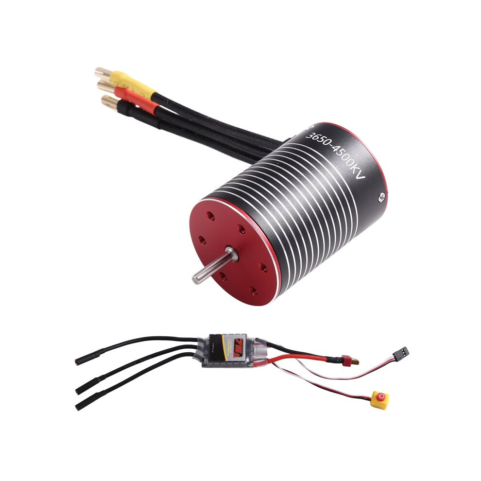Brecantia 3650 4500Kv High-Speed Brushless Motor And 75A Brushless Esc For Arrma Hsp Redcat Rc4wd Axial Scx10 D90