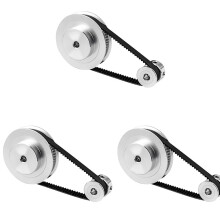 3X 2Gt Synchronous Wheel 1:3 Reduction Transmission Pulley Pulley Model Mechanical Belt for 3D Printer - 200X8X8mm