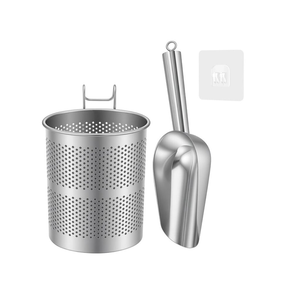 Stainless Steel Ice Scoop With Holder For Freezer, Ice Machine, Metal Ice Scooper For Ice Makers 4713654894913