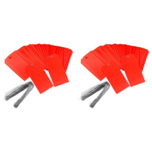 200 Pieces 4 3/4Inch X 2 3/8Inch Plastic Shipping Tags with Wires Blank Labeling Tags Waterproof Hang Tags (Red)