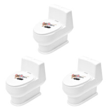 3X White  Interesting Funny Toilet Bowl Supernatural Water Gun Toy for Kids Children