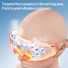 Eye Massage Device 16D Acupoint Massage Eye Care Device Hot Compress Massage Eye Steam Lubrication White