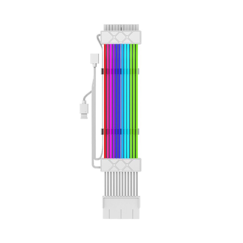 Argb Extension Cable 24Pin Strip Pcie Gpu Motherboard Extension Cable For Computer Power Supply Motherboard Light/White 4712731416819