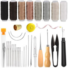 Upholstery Repair Sewing Kit Heavy Duty Sewing Kit, Leather Tool, for Shoes Sofa Tent Carpet DIY, 32 PCS