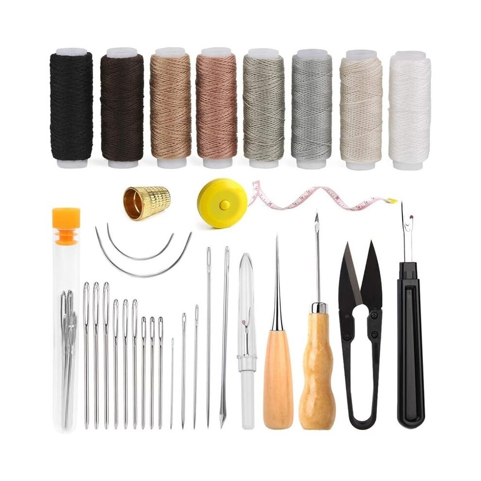 Upholstery Repair Sewing Kit Heavy Duty Sewing Kit, Leather  Tool, for Shoes Sofa Tent Carpet  DIY, 32 PCS
