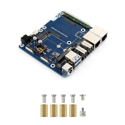 Placa Base Ethernet Dupla para CM5, Compatível com Módulos 4G/5G, Duas Saídas de Vídeo 4K e Duas Interfaces MIPI. 1