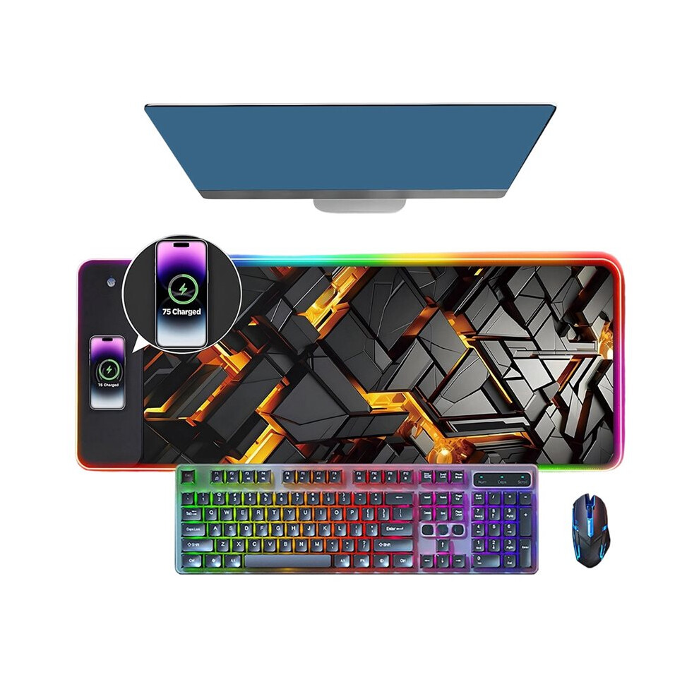 Rgb Wireless Charging Mouse Pad Desk Carpet Mouse Mat Gaming Laptops Pc Gamer Accessories Computer Mat Xxl Mousepad 4713922676647