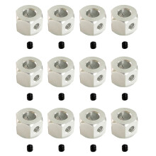 12PCS 5mm to 12mm Metal Combiner Wheel Hub Hex Adapter for WPL D12 C14 C24 B14 B16 MN D90 D91 Silver