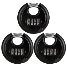 4 Digit Combination Disc Padlock with Hardened Steel Shackle Combo Lock for Sheds, Storage Unit, Gym Locker 2pcs