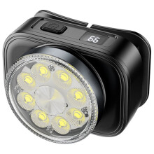 Linterna Frontal LED Ultrabrillante de 2500 MAh con Pantalla LCD, 4 Modos de Iluminación, Faro de Haz Amplio para Pesca y Acampada