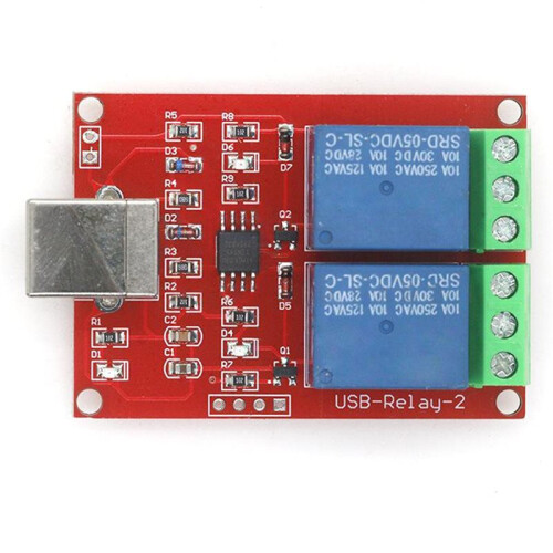 USB Relay Module 2 Channel 5V PC Intelligent Drive Control Board  Free Drive USB Computer Control Relay Module