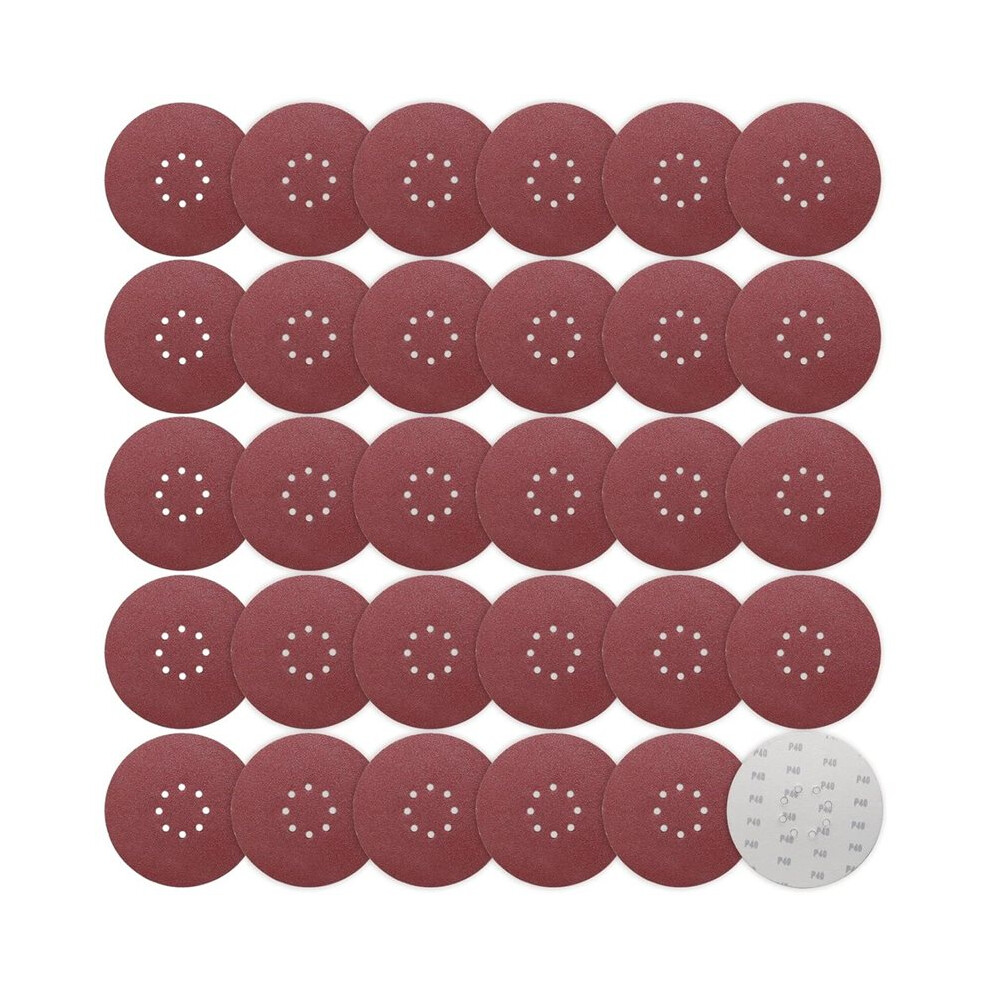 Pack Of 30 Sandpaper 225 Mm 40 Grit 8 Hole Sanding Discs 225 Mm For Giraffe Drywall Sander 6031011485306