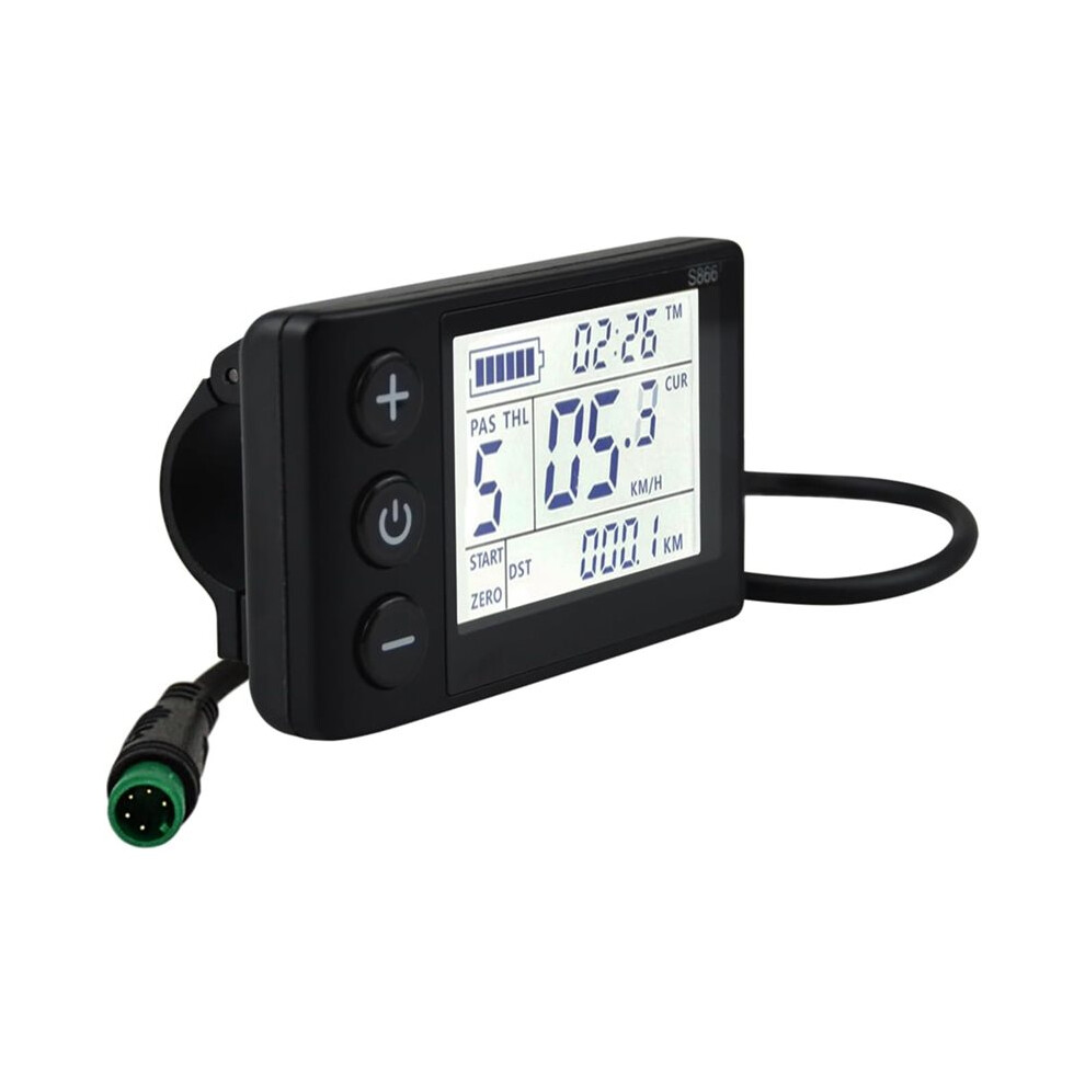 S866 Electric Bicycle Lcd Display Meter, 24V 36V 48V Ebike Lcd Display Control Panel For Electric Bike Modification 4711598357525