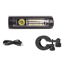 1set Bicycle Light USB Rechargeable Bike Front Headlight Waterproof Lamp with Digital Display Light Cycling Flashlight