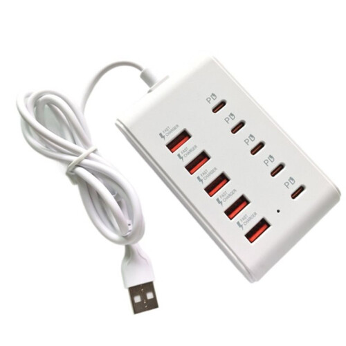 10Port Fast USB Charger Power Strip Multi- HUB Adapter Socket Desktop Charging Station USB Type C Socket Adapter