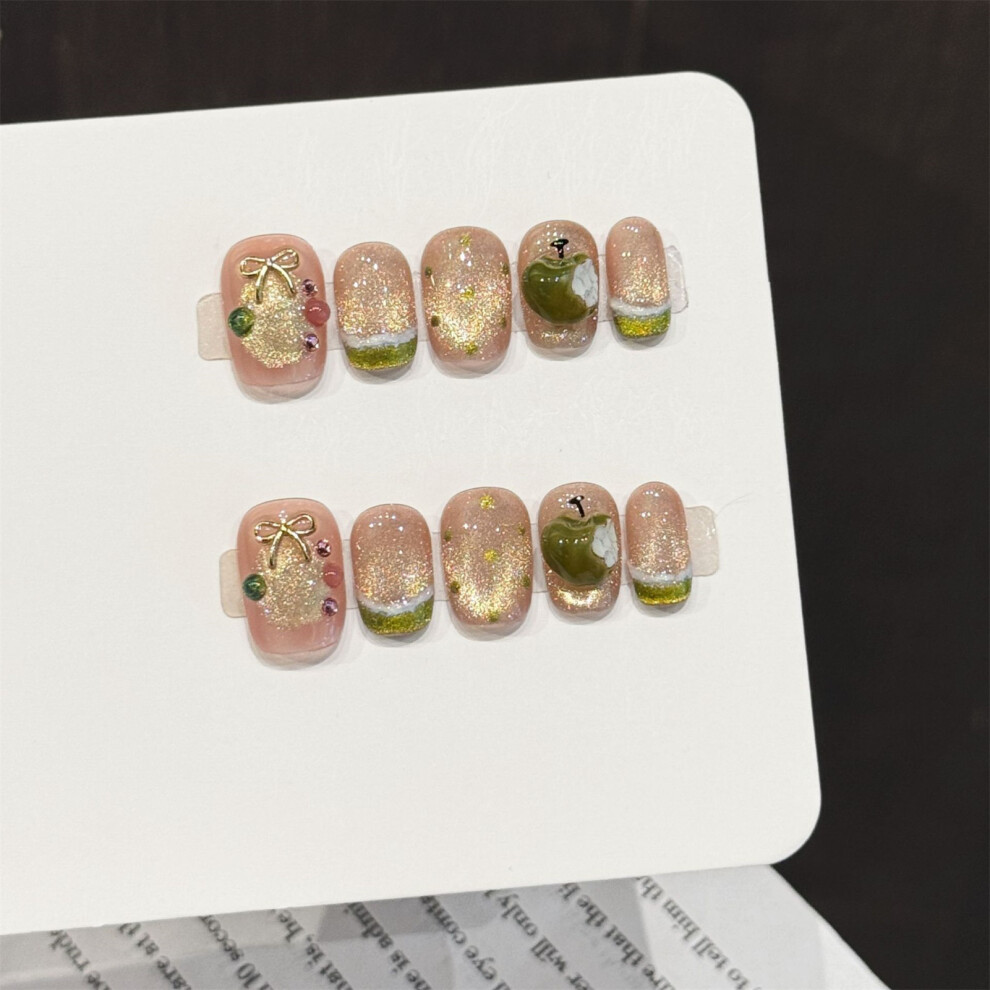 Roc-Electron 10Pcs Glitter Press On Nails For Women