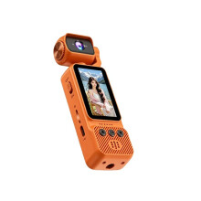 4K HD WiFi Action Camera with 180-Degree Rotating Lens Auto Focus for Travel Driver Recorder and Vlogging with 8G Card C
