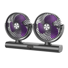 FS-39 Rechargeable Double Fan, Versatile Portable Fan for Home, Dorm & Outdoor Dark Grey
