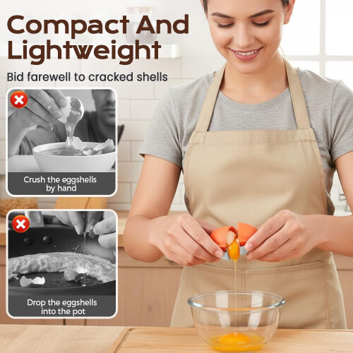 (Orange 2pcs, -) Eggeskall åpner – Multifunksjonell skreller for rå og kokte egg, rustfritt stål 2