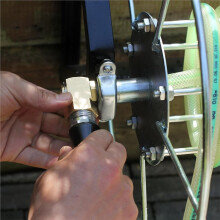2pcs Brass Garden Hose Reel Replacement Fitting, 3/4" GHT Female to 1/2" NPT Male Swivel Elbow Adapter