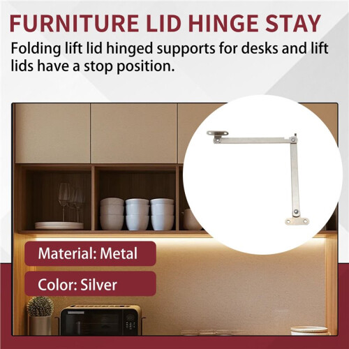 Furniture Cupboard Door Front Desk Foldable Lid Support Hinge Stay 2