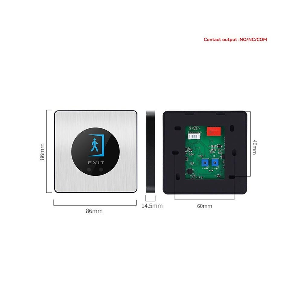 12/24V Access Control No Touch Exit Door Button 86-Type Panel Infrared Sensor Access Control Button 6033390392220