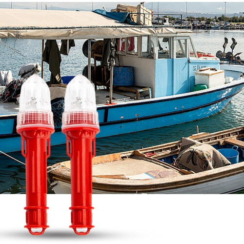 (Red, -) 2τμχ LED ηλεκτρονική φωτοβολίδα σκάφους – αδιάβροχο σήμα κινδύνου για βαρκάδα 1