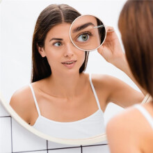 20X/30X/40X Magnifying Mirror with Suction Cups and Tweezers Set Travel Magnified Makeup Mirror Eyebrow Grooming