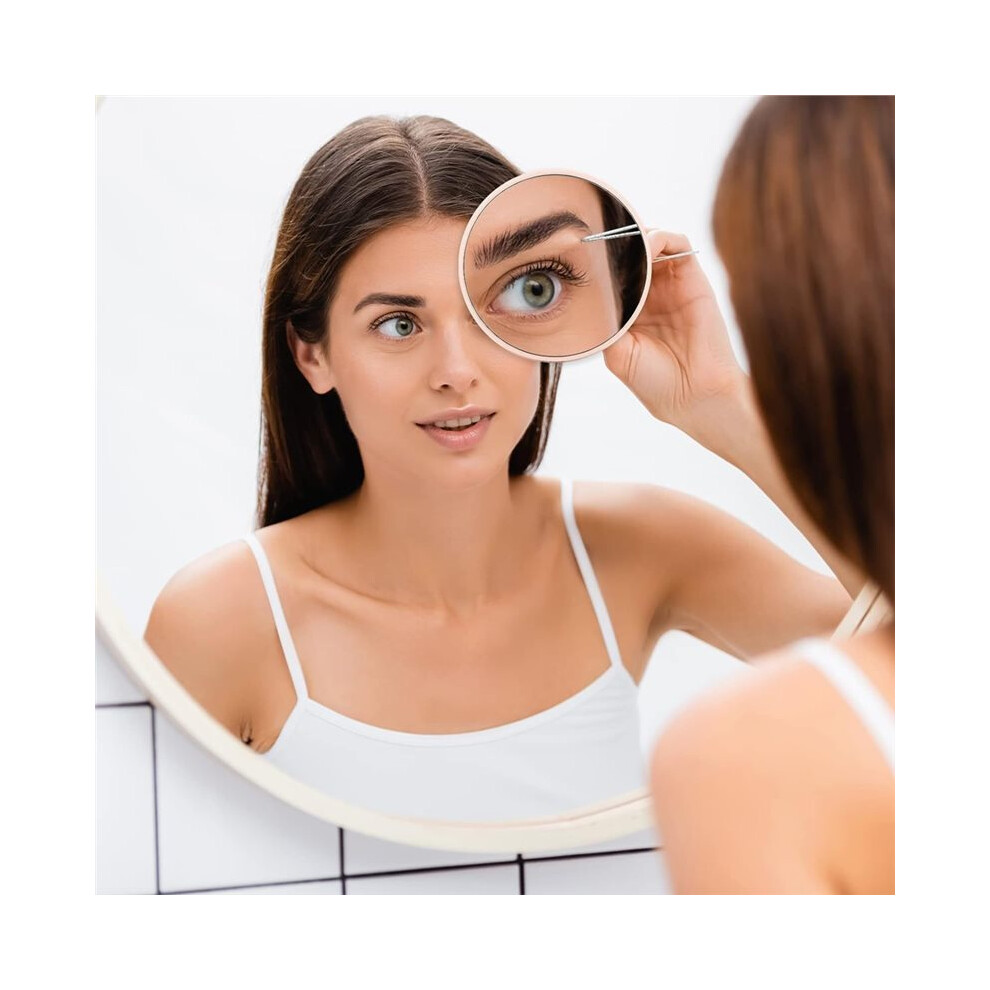 20X/30X/40X Magnifying Mirror with Suction Cups and Tweezers Set Travel Magnified Makeup Mirror Eyebrow Grooming