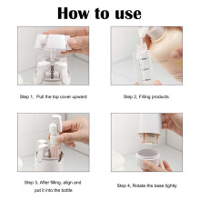 4 in 1 Travel Pump Dispenser Bottle, 30ML 4 Pack Leak-Proof Pump Containers with Measurement Scale & Label Stickers