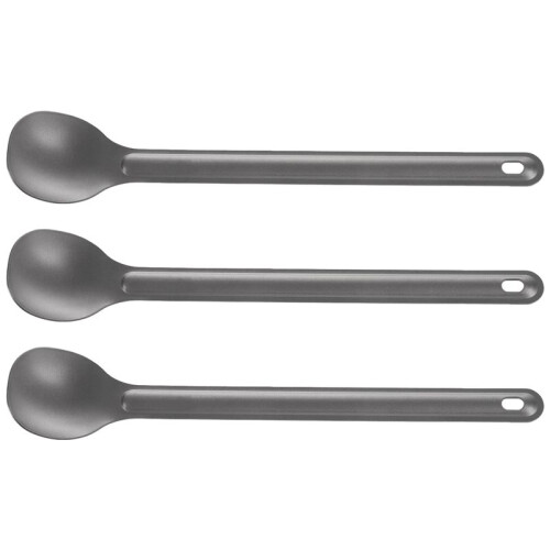 3Pcs Titanium Spoon 21.5Cm X 3.9Cm Camping Spoon Outdoor Tableware Long-Handled Titanium Spoon
