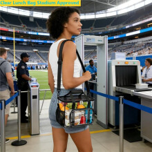 Clear Lunch Bag 20-Can with Adjustment Shouder Strap for Women/Men, Reusable Clear Lunch Box,for Work,Security Check