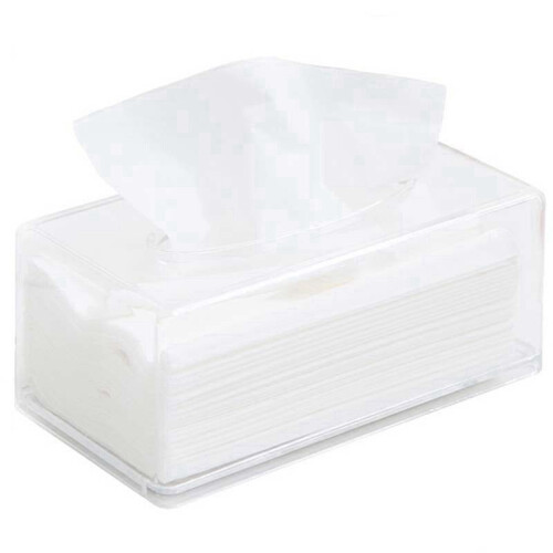 Acrylic Tissue Box Rectangular Transparent Tissue Box for Office, Home Bathroom Restaurant Lavatory Occasions 2