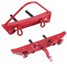 For Mangniu 1/12MN128 Modification Accessories, Anti-Collision with Tow Hook, Winch Hole, Metal Front and Rear Bumpers