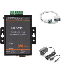 Convertisseur Serveur Ethernet RS232/RS485/RS422 Vers Port Série HF5111 - Compatible avec les Appareils IoT et Modbus Prise Américaine
