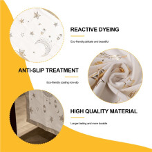 Table Runner Eid Al-Fitr Ramadan Hot Stamping Moon Lantern and Stars Table Runner Velvet Table Decoration for Home B