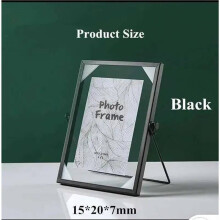 Metal Family Photo Picture Sign Holder Frame Wedding Gift Tabletop Clear Floating Pressed Flowers Glass Frame B