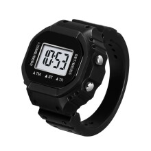 Damenringe Fingeruhren Chronograph LED Digitale Partyuhren Damenschmuck Ringe Loch Nicht Verstellbar Schwarz