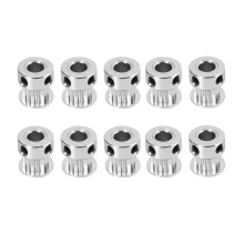 10X Aluminum GT2 16 Teeth 6mm Bore Timing Belt Pulley Flange Synchronous Wheel for 3D Printer