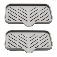 2X Silicone Kitchen Soap Tray, Sink Tray Drain Sponge Rack, Sink Storage Tray, Used for Sponge Soap Dispenser Scrubber