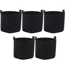 Lot de 5 Sacs de Culture pour Légumes/Fleurs/Plantes, 10 Gallons (38 Litres), en Tissu Non Tissé Épais avec Poignées et Aération