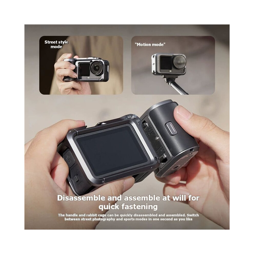 Street Grip Kit Photography Handle For Osmo Action 6 Protective Case With Quick Release Handheld Stabilizer Grip Light 4711981081730