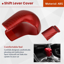 Gear Shifting Knob Cover ABS Red Carbon Fiber Change Lever Trim for Sedan 2020 2019 2018 2017 2016