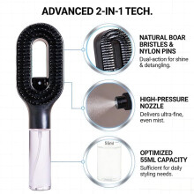 2-in-1 Hair Brush with Water Sprays - Detangling & Styling Tool for Smooth Hair Frizz-Free Hair