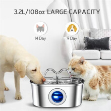 Fontaine à Eau pour Chiens, Fontaine à Eau Silencieuse sur Pied pour Animaux de Compagnie, Distributeur D'Eau Automatique pour Chiens, Prise UE