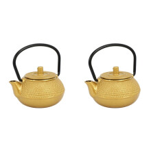2X Japanese Style Cast Iron Tea Kettle Tetsubin Small Teapot Tea Pot 50ml, Easy to Carry