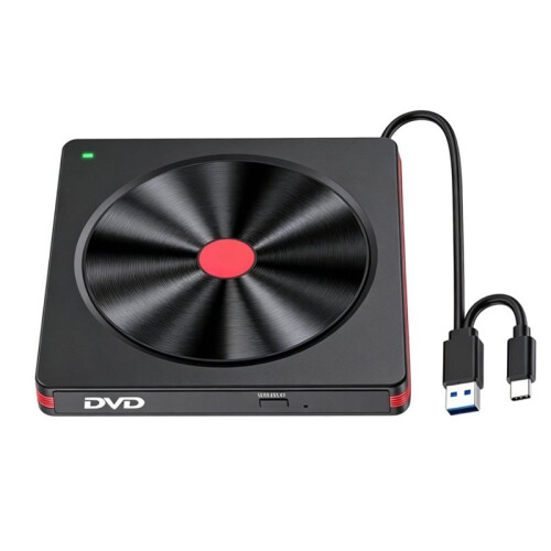 External CD DVD +/-RW Burner USB 3.0 Type-C BD/DVD/CD ROM Reader Reader DVD Player Drive for PC Laptop Desktop